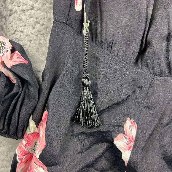 Reformation Misha Leilani Floral Pocket Dress Womens Size 2 XS Black - Picture 6 of 8